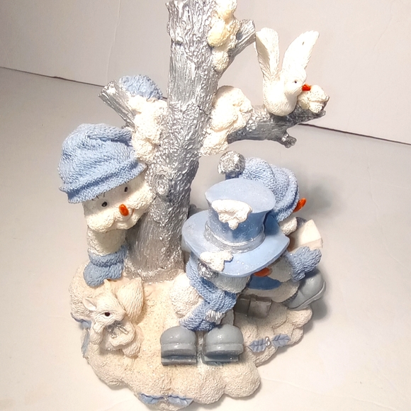 1998 Snowman's Around Tree Singing Christmas Carol Book Figurine - Picture 3 of 10
